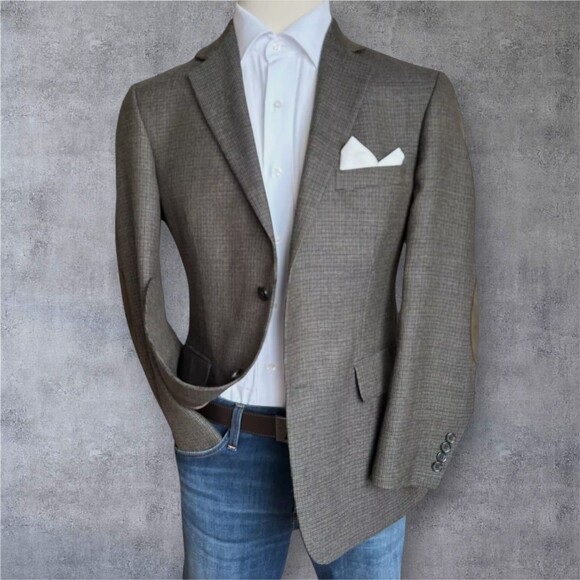 STAFFORD Mens Brown Wool Blazer Classic fit Sport Coat Two Button Jacket 40R - Picture 2 of 9